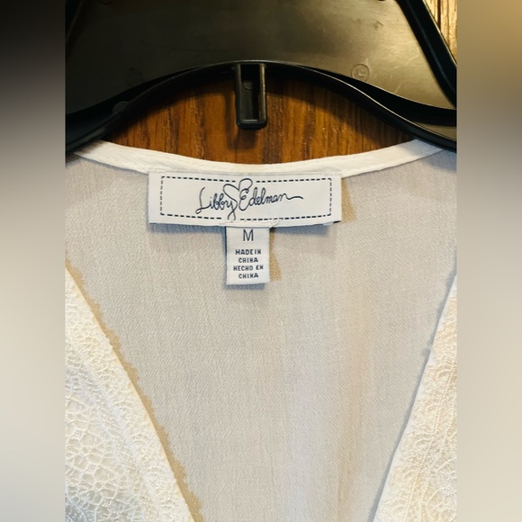 White Cream Sheer Dress with Inner Shell Size Medium - Picture 7 of 12